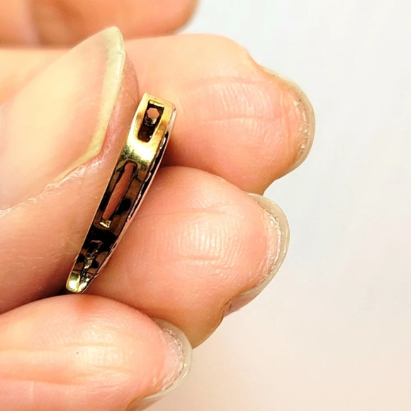 10k yellow gold pave set  diamond heart pendant charm - Picture 4 of 9